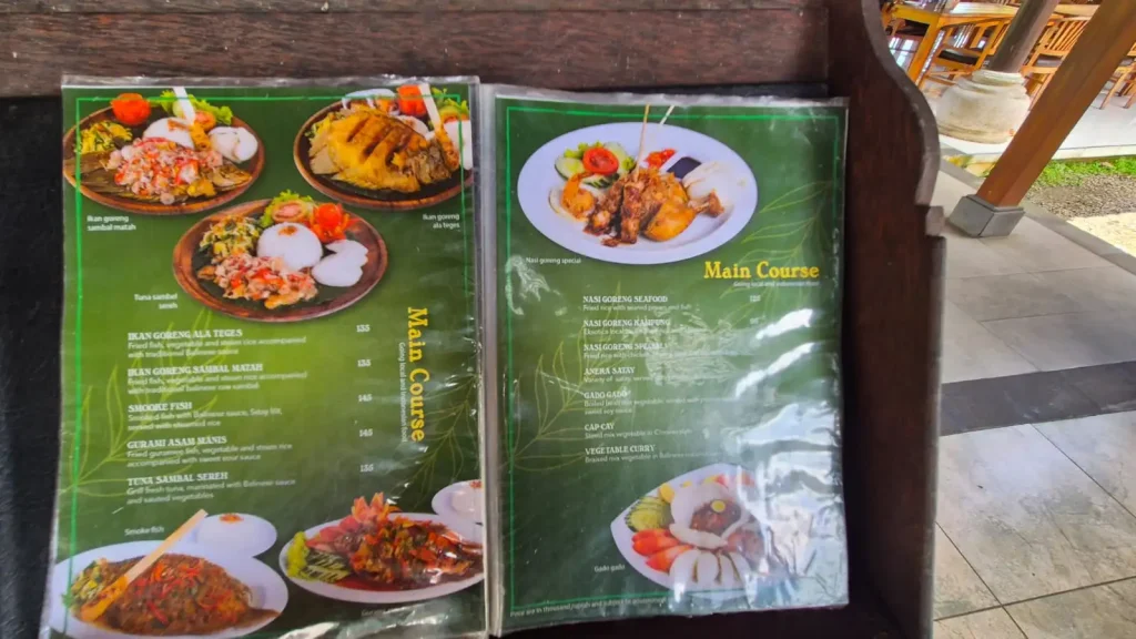 bebek joni ubud menu
