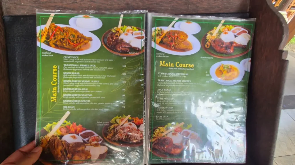 restoran bebek joni menu