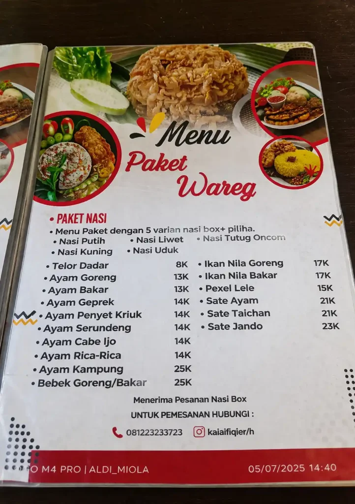 kedai itikurih menu